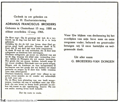 Adrianus Franciscus Broeders G. van Dongen