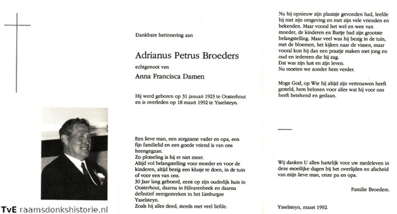 Adrianus Petrus Broeders Anna Francisca Damen
