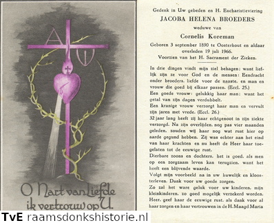 Jacoba Helena Broeders Cornelis Koreman