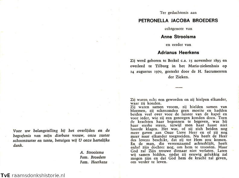 Petronella Jacoba Broeders Anne Strooisma  Adrianus Heerkens