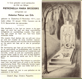 Pietronella Maria Broeders Antonius Petrus van Gils