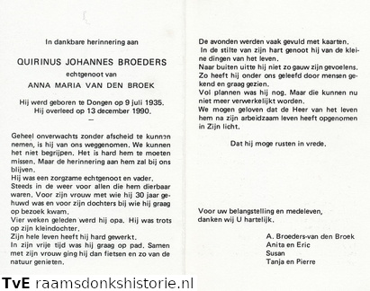 Quirinus Johannes Broeders Anna Maria van den Broek