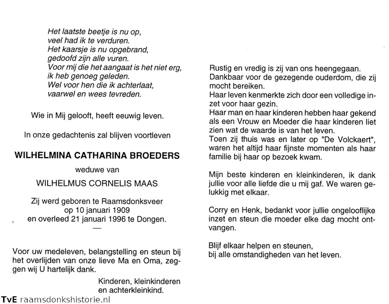 Wilhelmina Catharina Broeders Wilhelmus Cornelis Maas