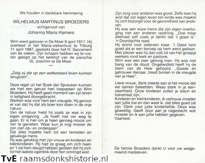 Wilhelmus Martinus Broeders Johanna Maria Hamers