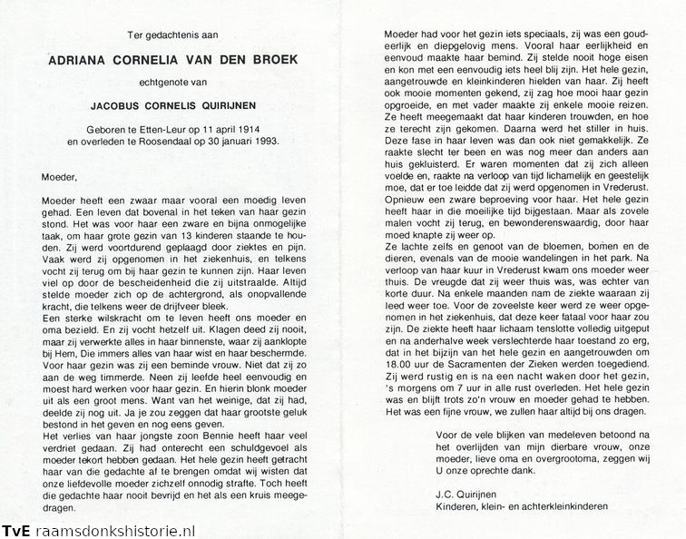 Adriana Cornelia van den Broek Jacobus Cornelis Quirijnen