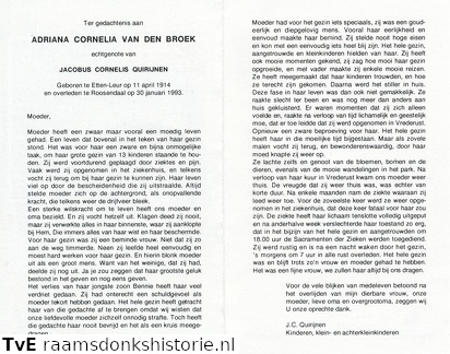 Adriana Cornelia van den Broek Jacobus Cornelis Quirijnen