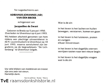 Adrianus Johannes van den Broek Jacqueline de Swart