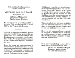 Adrianus van den Broek Johanna Catharina Wilhelmina Kuijten