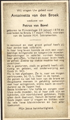 Antoinetta van den Broek Petrus van Bavel