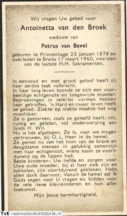 Antoinetta van den Broek Petrus van Bavel