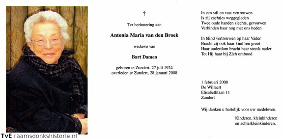 Antonia Maria van den Broek Bart Damen