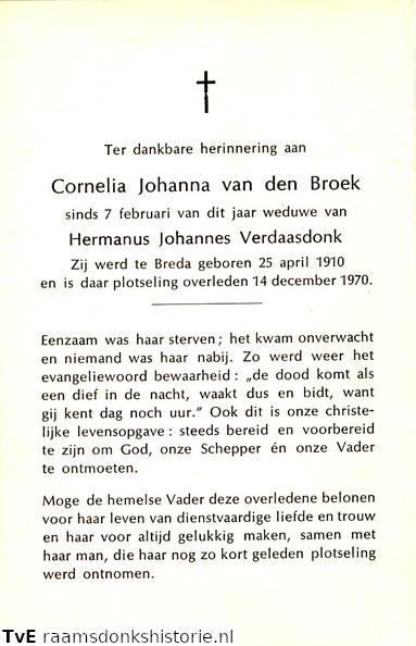 Cornelia Johanna van den Broek Hermanus Johannes Verdaasdonk
