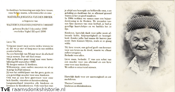 Mathilda Johanna van den Broek Waltherus Johannes Josephus Corssmit