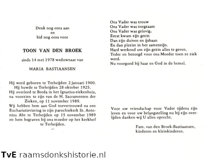 Toon van den Broek Maria Bastiaansen