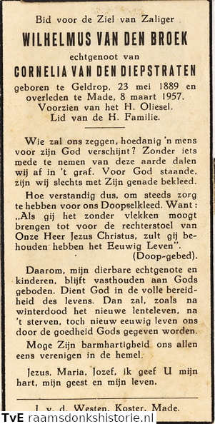 Wilhelmus van den Broek Cornelia van den Diepstraten