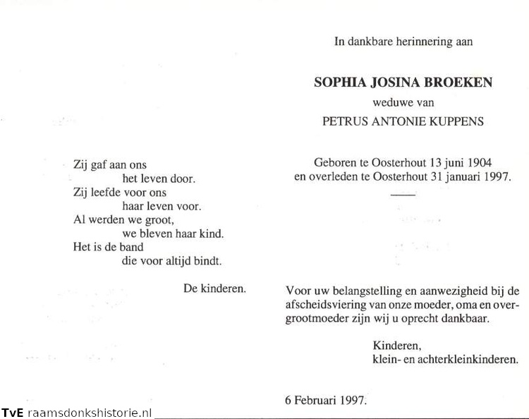 Sophia Josina Broeken Petrus Antonie Kuppens