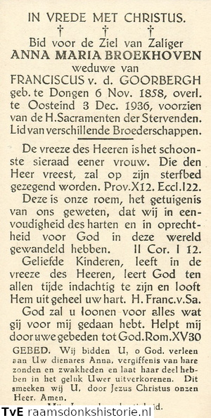 Anna Maria Broekhoven Franciscus van den Goorbergh