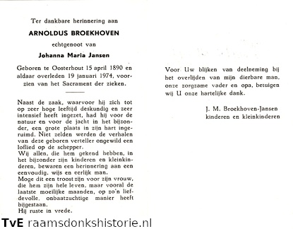 Arnoldus Broekhoven Johanna Maria Jansen