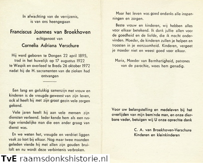 Franciscus Joannes van Broekhoven Cornelia Adriana Verschure