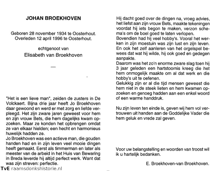 Johan Broekhoven Elisabeth van Broekhoven