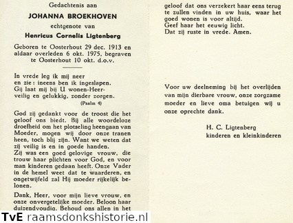 Johanna Broekhoven Henricus Cornelis Ligtenberg
