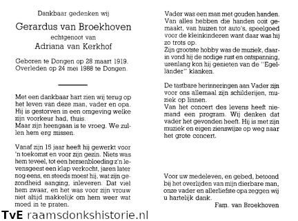 Gerardus van Broekhoven Adriana van Kerkhof
