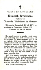 Elisabeth Broekmans Christoffel Wilhelmus de Graauw
