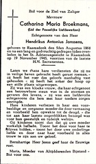 Catharina Maria Broekmans Hendrikus Antonius Janssens