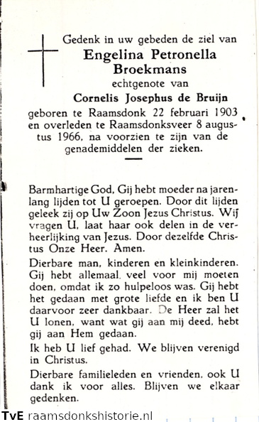 Engelina Petronella Broekmans Cornelis Josephus de Bruijn