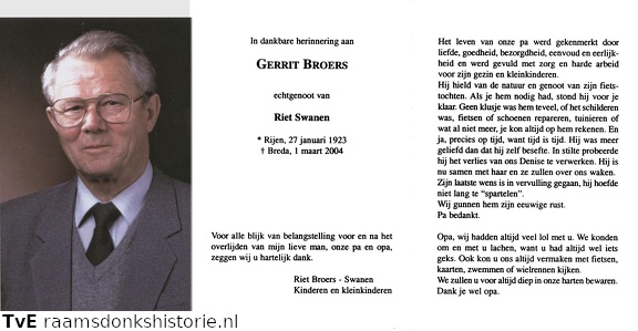 Gerrit Broers Riet Swanen