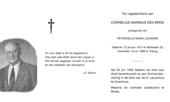 Cornelius Marinus den Brok Petronella Maria Louwers
