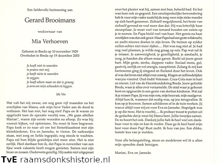 Gerard Brooimans Mia Verhoeven