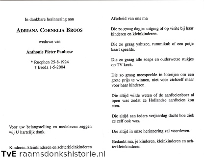 Adriana Cornelia Broos Anthonie Pieter Paulusse