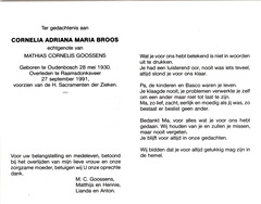 Cornelia Adriana Maria Broos Mathias Cornelis Goossens
