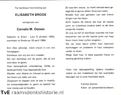 Elisabeth Broos Cornelis M Oomen