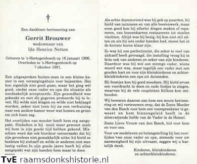 Gerrit Brouwer Ida Henrica Netten