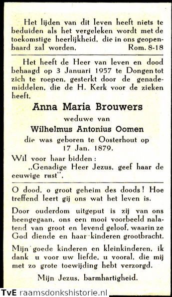 Anna Maria Brouwers Wilhelmus Antonius Oomen