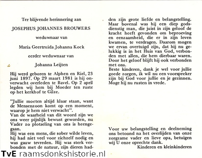 Josephus Johannes Brouwers Maria Geertruida Johanna Kock Johanna Leijten
