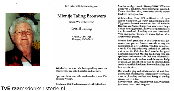Mientje Brouwers Gerrit Taling