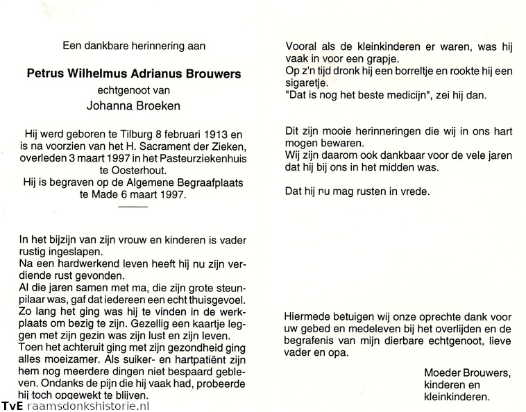 Petrus Wilhelmus Adrianus Brouwers Johanna Broeken