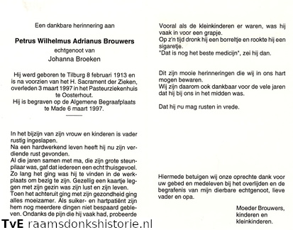 Petrus Wilhelmus Adrianus Brouwers Johanna Broeken