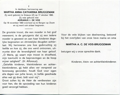 Martha Anna Catharina Bruggeman Adrianus J. de Vos