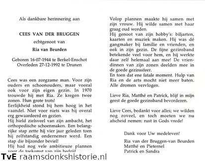 Cees van der Bruggen Ria van Beurden