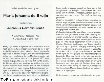 Maria Johanna de Bruijn Antonius Cornelis Braat