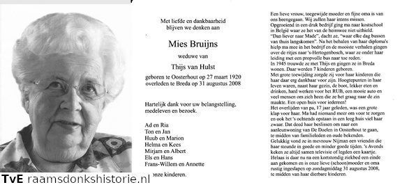 Mies Bruijns-Thijs van Hulst