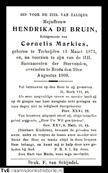 Hendrika de Bruin Cornelis Markies