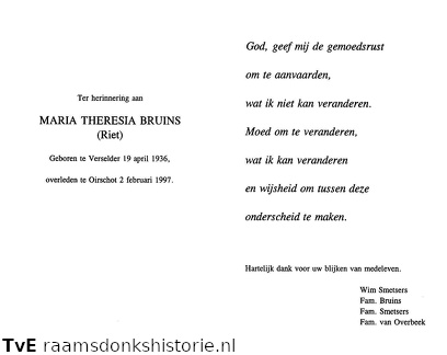 Maria Theresia Bruins Wim Smetsers