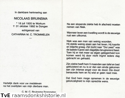 Nicolaas Bruinsma Catharina M.C. Trommelen