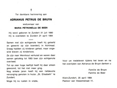 Adrianus Petrus de Bruyn Maria Petronella de Beer