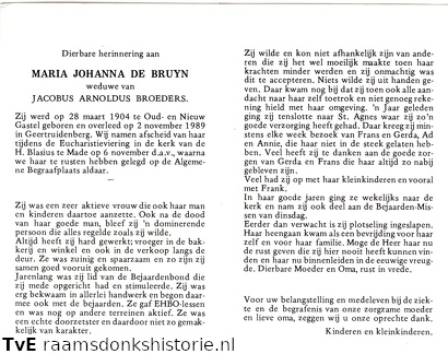Maria Johanna de Bruyn Jacobus Arnoldus Broeders